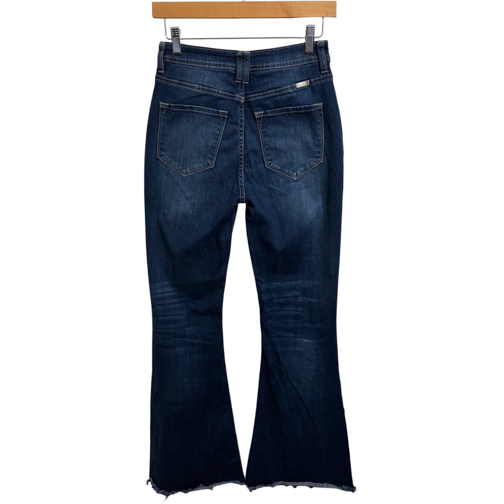 KanCan Flare Jeans Dark Wash Distressed Button Fly Boho Western Festival 5/26 - Picture 3 of 11